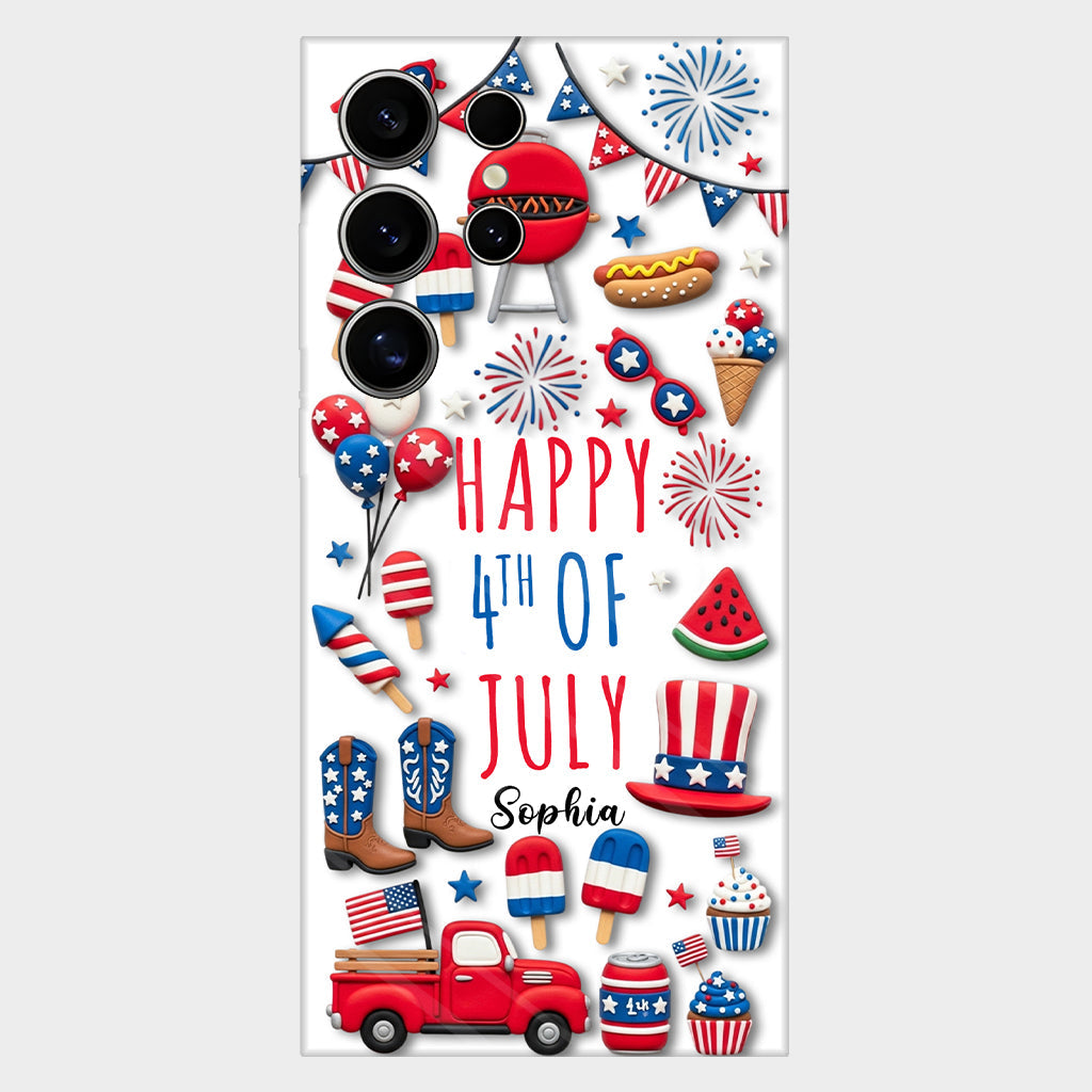 Joyeux 4 juillet ! Coque de téléphone personnalisée avec impression intégrale pour la fête nationale américaine (4 juillet).