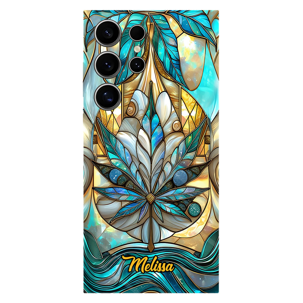 Superbe coque de téléphone personnalisée avec motif feuille et cannabis