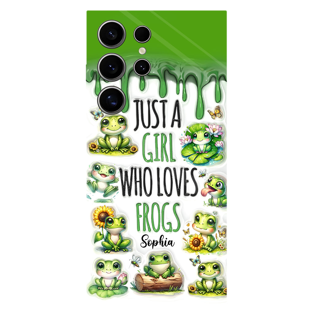 Une fille qui adore les grenouilles - Coque de téléphone personnalisée avec motif grenouille