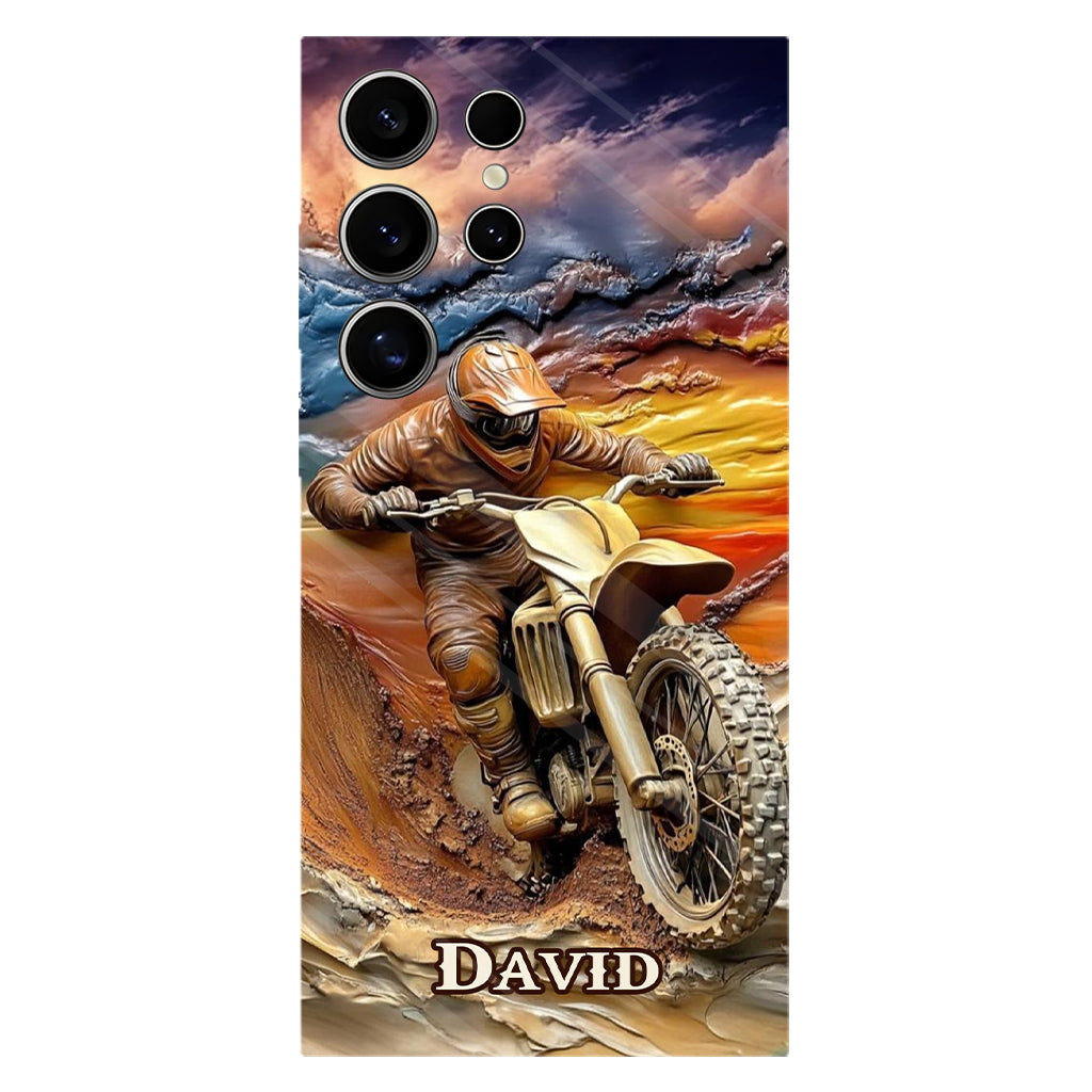 Né pour rouler - Coque de téléphone personnalisée avec impression intégrale de moto cross