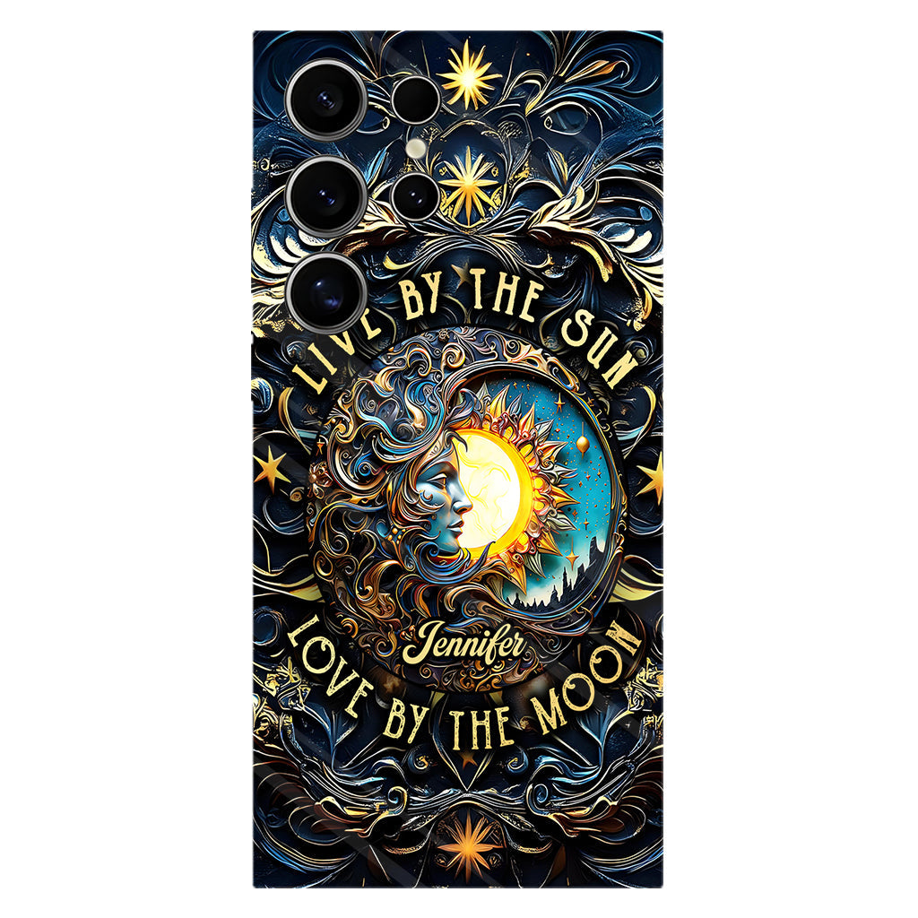 Vivre selon le soleil, aimer selon la lune - Coque de téléphone personnalisée style hippie avec imprimé intégral