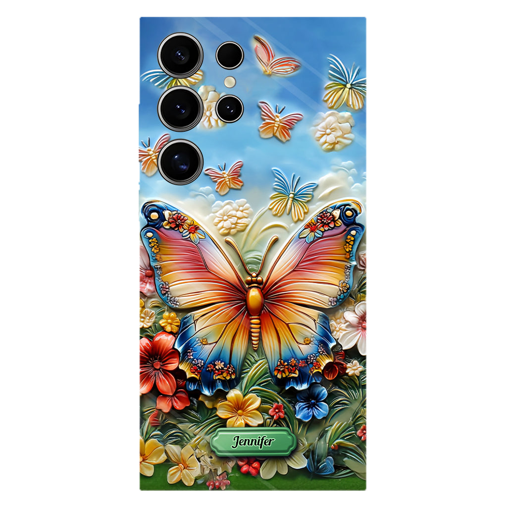 Wunderschöner Schmetterling, Biene, Libelle, Kolibri – personalisierte Handyhülle mit Schmetterlingsmotiv