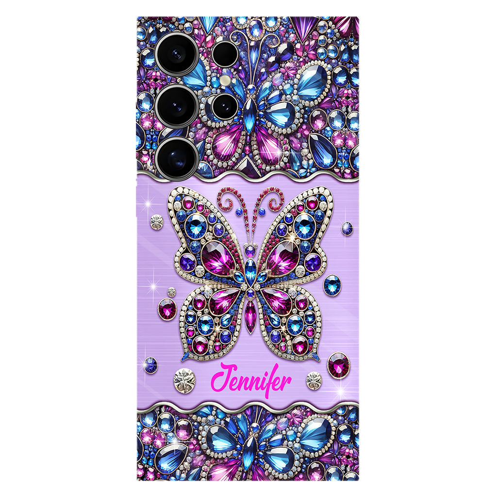 Glitzernder Schmetterling – Personalisierte Handyhülle mit Schmetterlingsmotiv