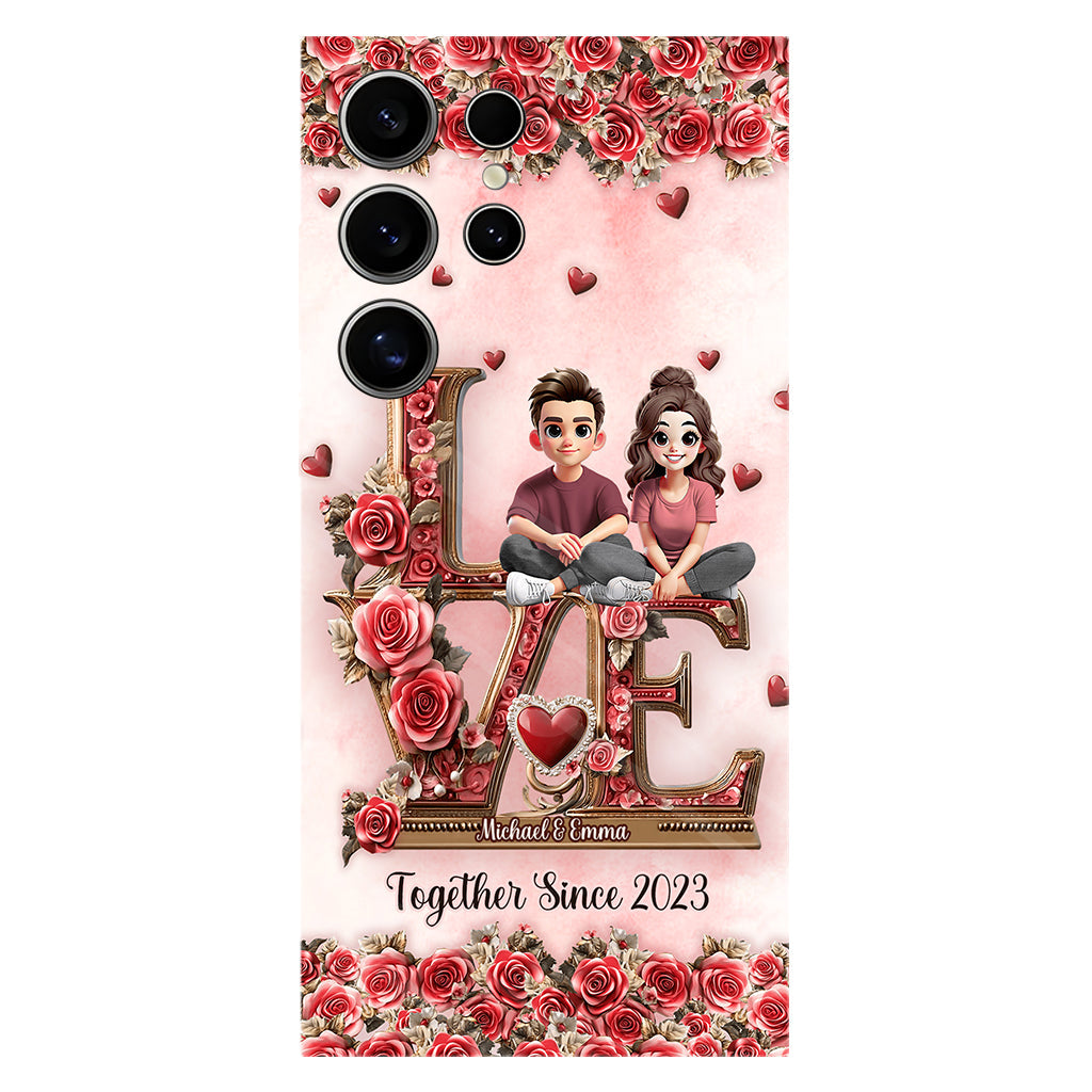 I Love You Forever - Personalized Couple Full Print Phone Case