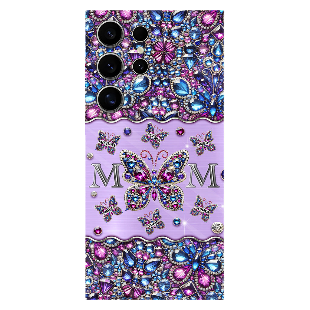 Mom And Children Butterflies - Personalized Mother Full Print Phone Case