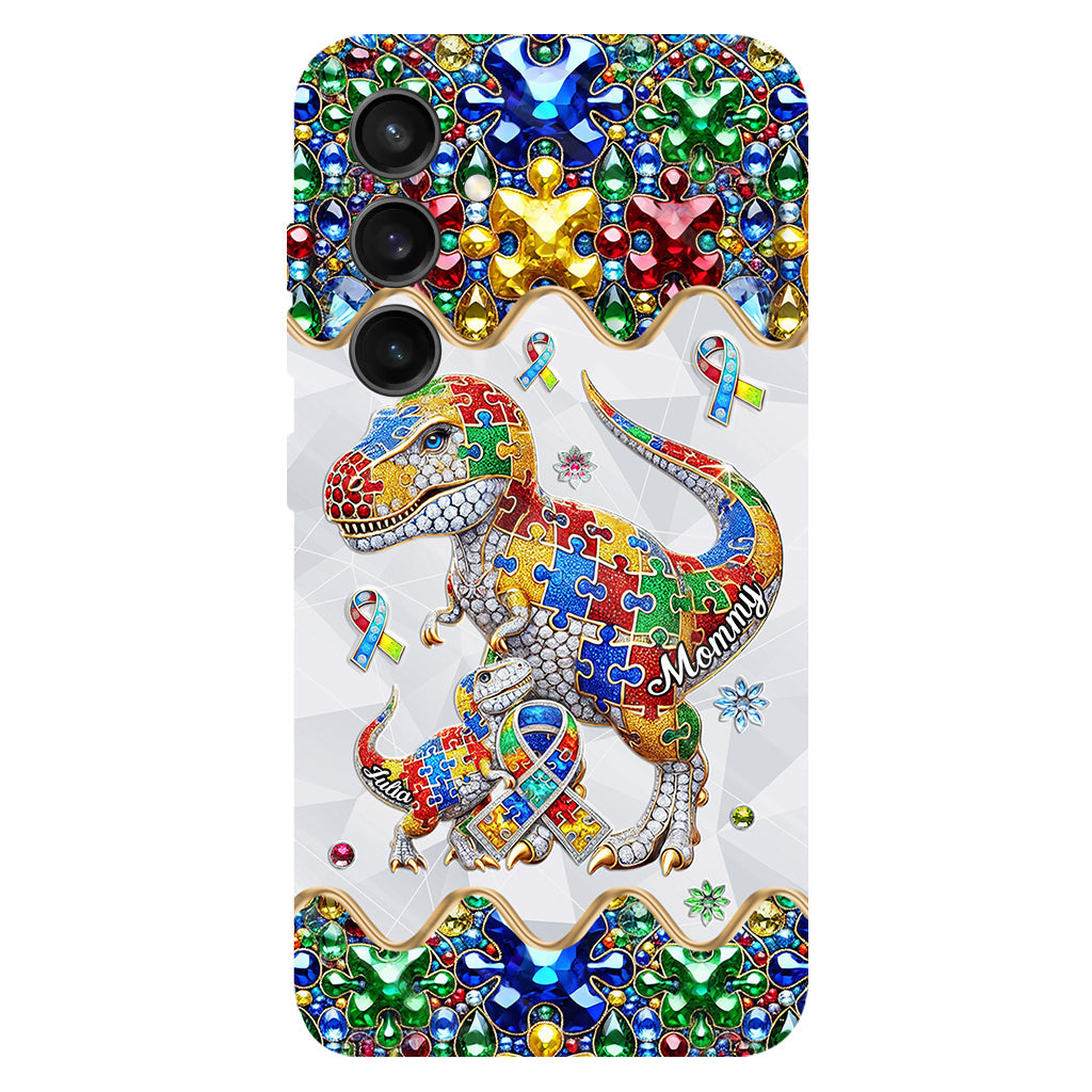 Strong Mama - Coque de téléphone personnalisée avec impression intégrale pour la sensibilisation à l'autisme