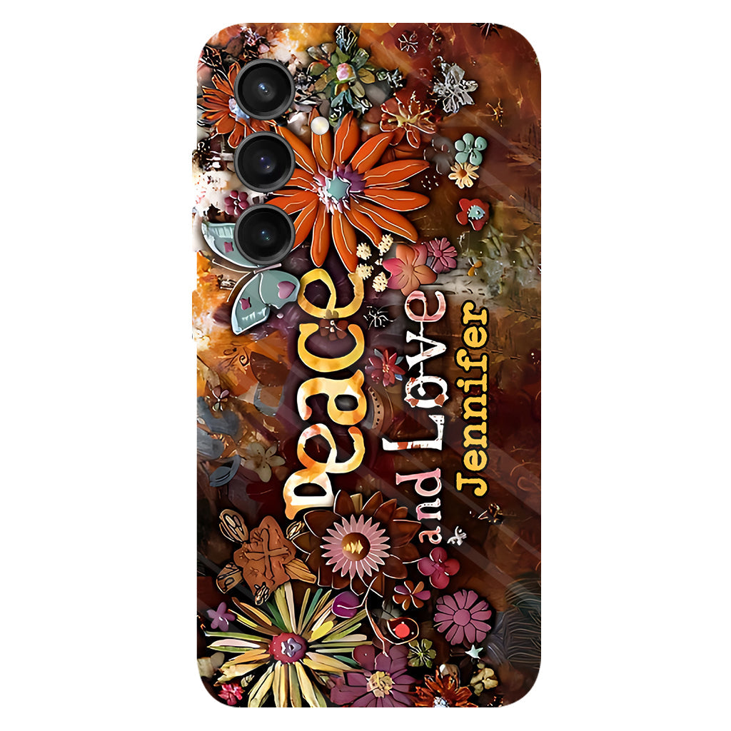 Frieden und Liebe – Personalisierte Handyhülle im Hippie-Stil mit Vollprint