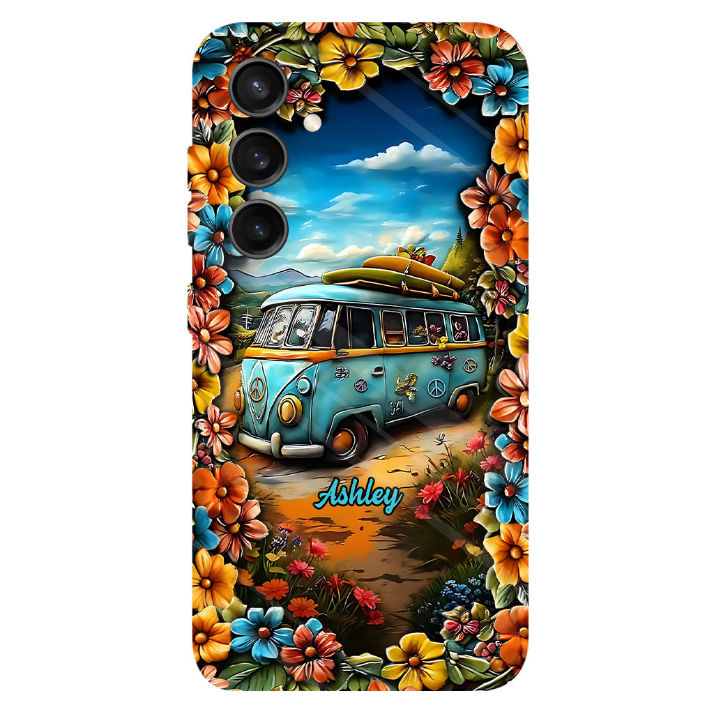 Coque de téléphone personnalisée Hippie Van - Motif hippie intégral