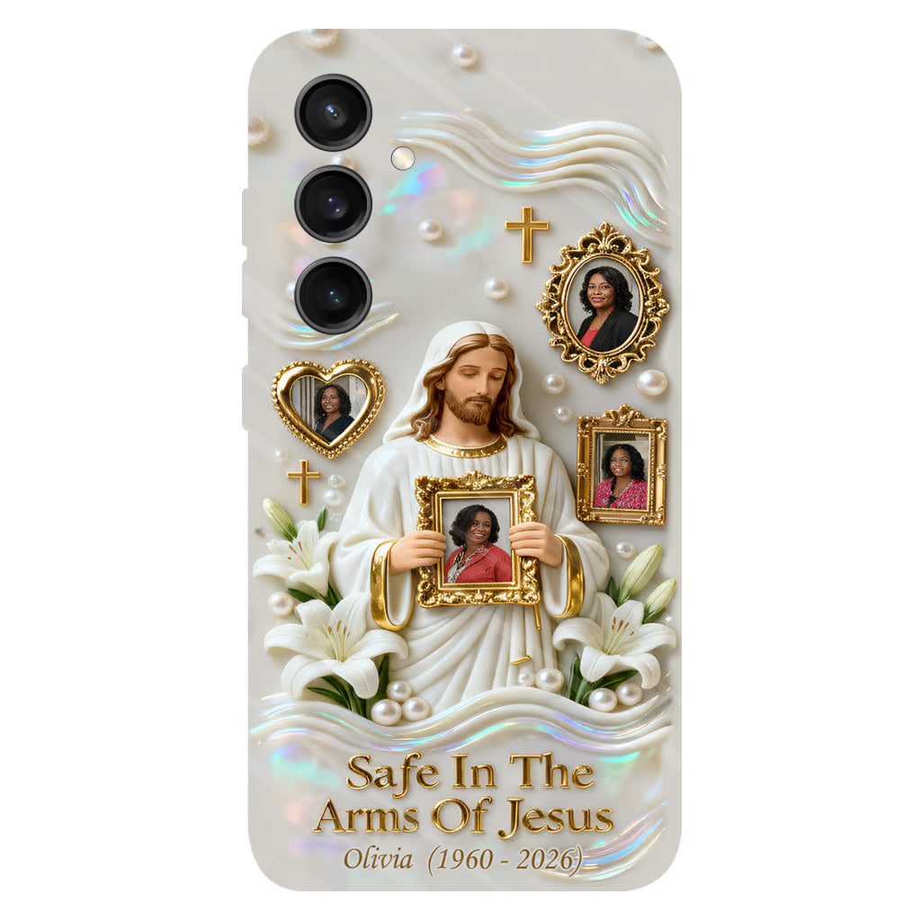 Sauver dans les bras de Jésus - Coque de téléphone commémorative personnalisée avec impression intégrale