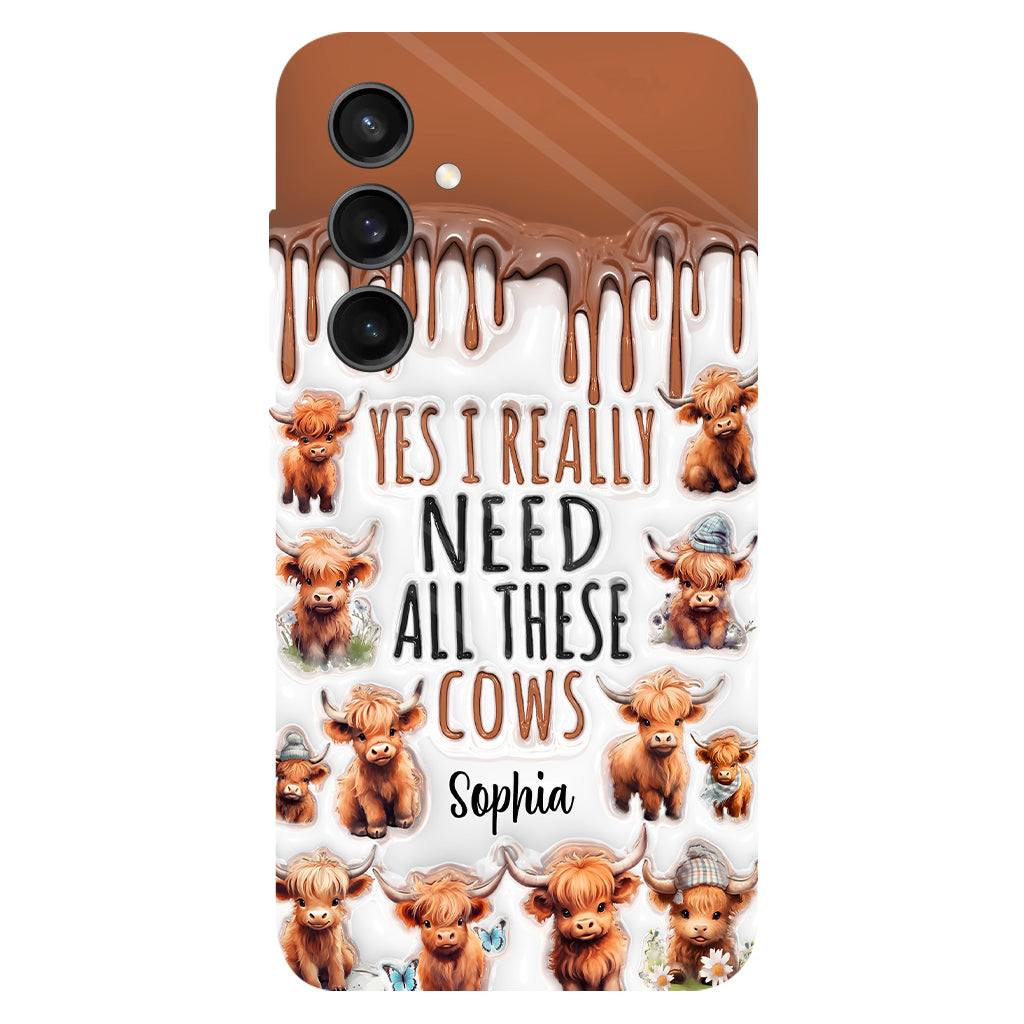Oui, j'ai vraiment besoin de toutes ces vaches - Coque de téléphone personnalisée avec impression intégrale