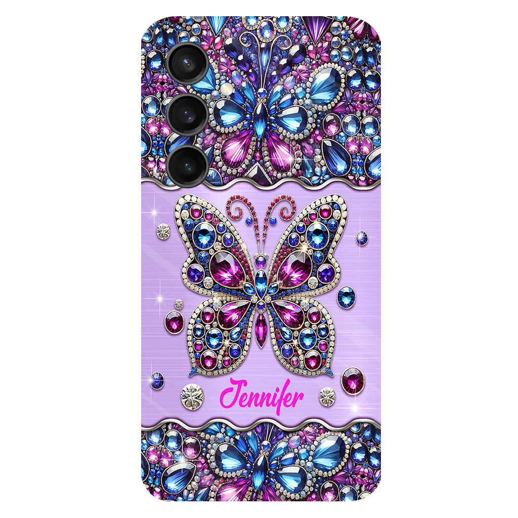 Glitzernder Schmetterling – Personalisierte Handyhülle mit Schmetterlingsmotiv