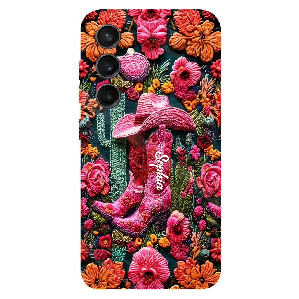 Pink Cowgirl – Personalisierte Handyhülle im Country-Girl-Stil mit Volldruck