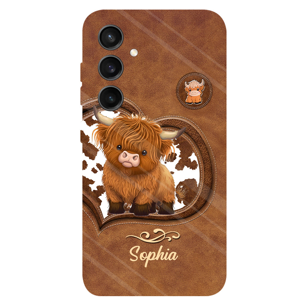 Coque de téléphone personnalisée avec imprimé vache des Highlands - Mignonne vache des Highlands