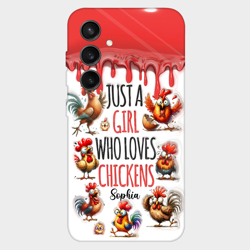 Une fille qui adore le poulet - Coque de téléphone personnalisée avec motif poulet intégral