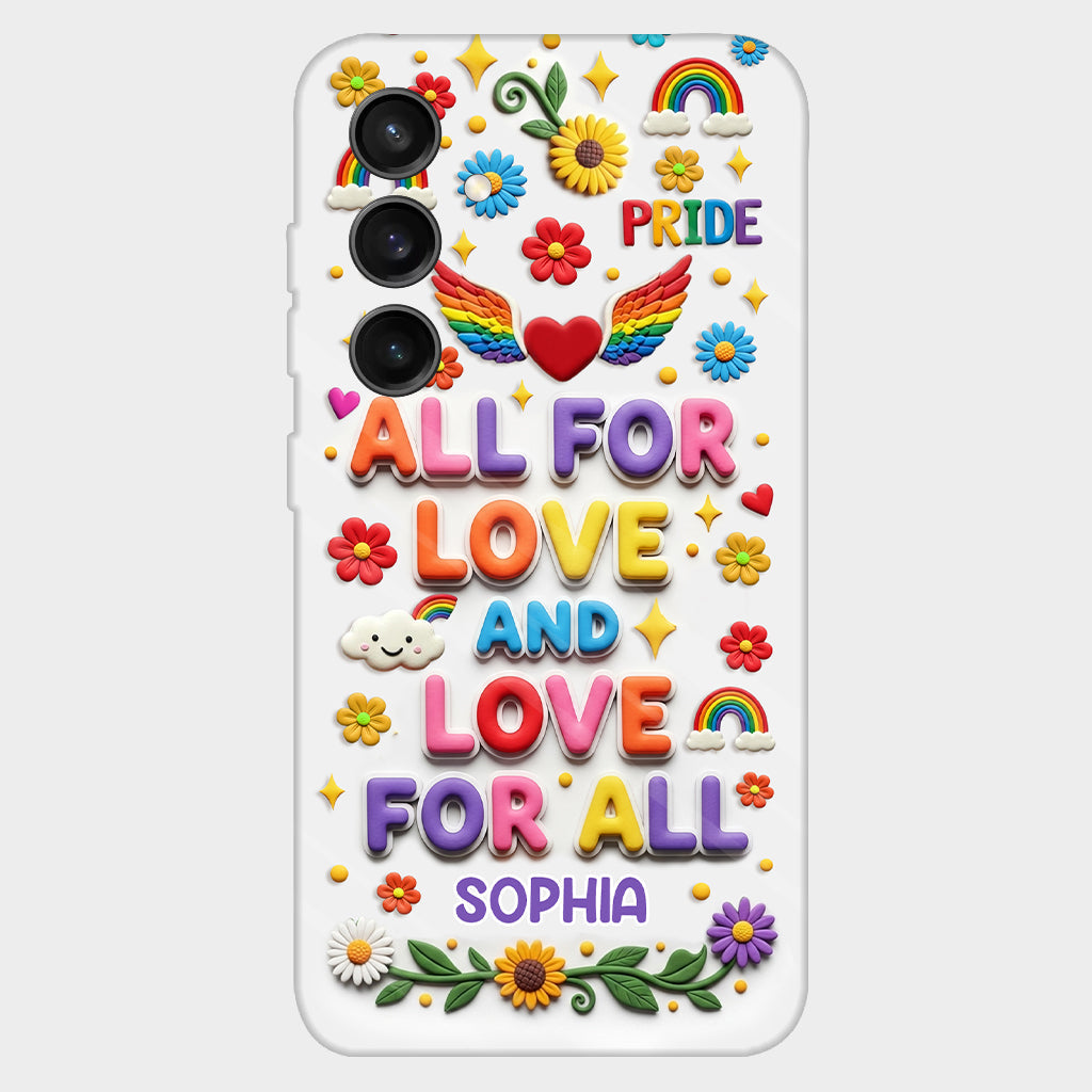 Alles für die Liebe und Liebe für alle – Personalisierte Handyhülle mit LGBT-Unterstützung und Vollbild-Print