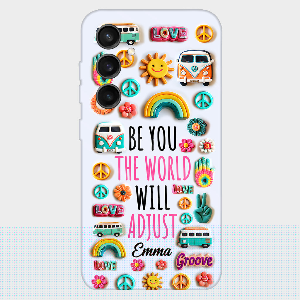 Sei du selbst – Personalisierte Handyhülle im Hippie-Stil mit Allover-Print