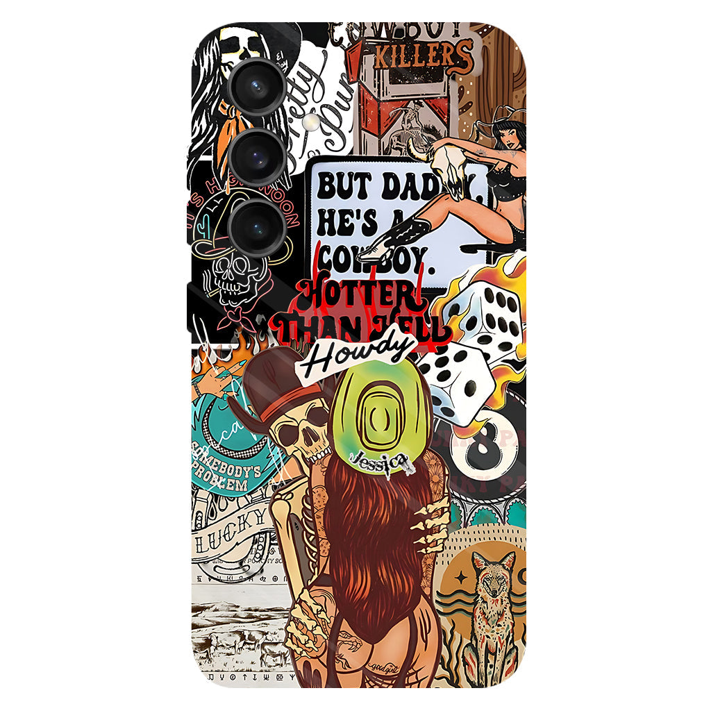 Salut Cowgirl ! Coque de téléphone personnalisée avec motif cowgirl