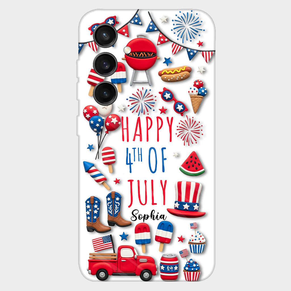 Joyeux 4 juillet ! Coque de téléphone personnalisée avec impression intégrale pour la fête nationale américaine (4 juillet).