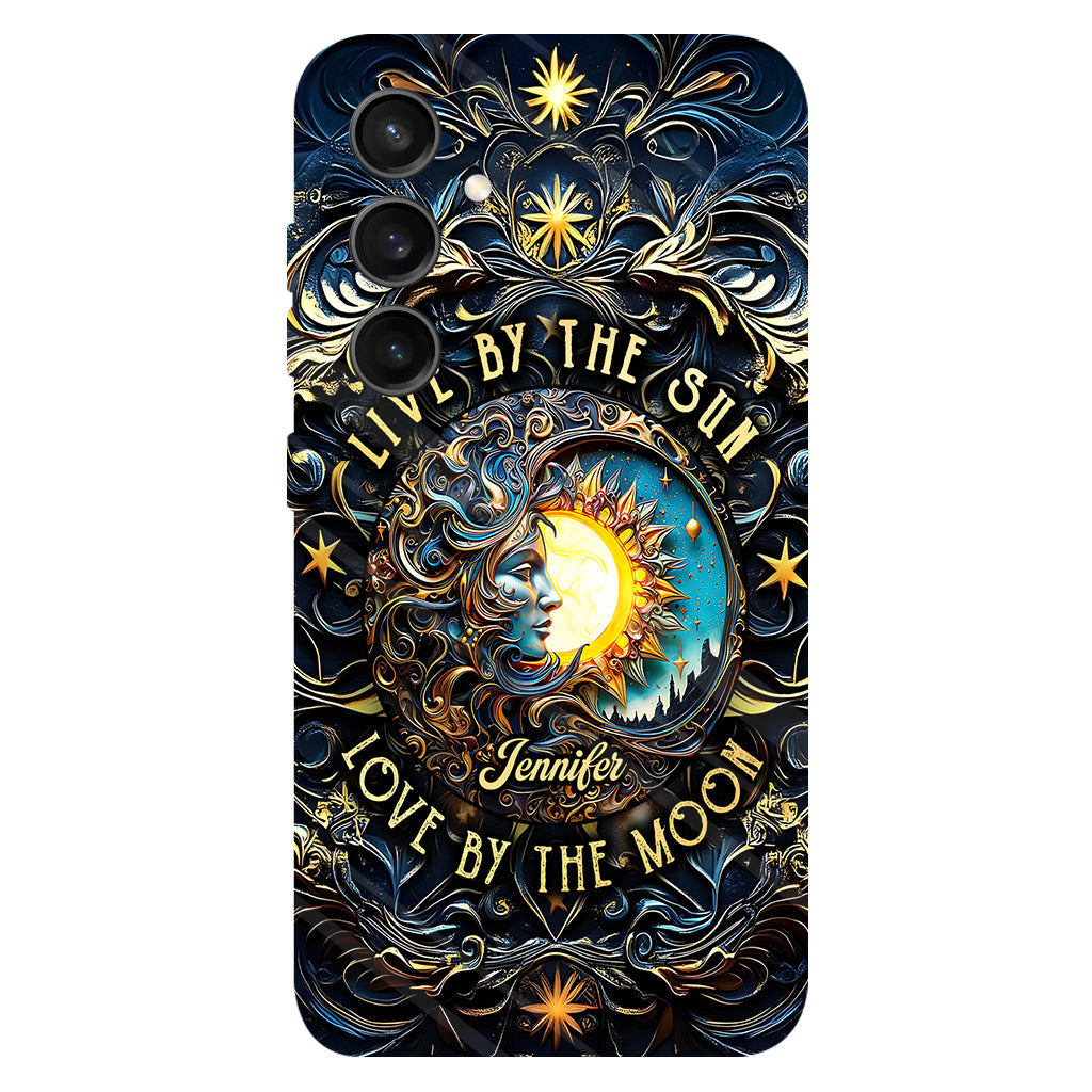 Vivre selon le soleil, aimer selon la lune - Coque de téléphone personnalisée style hippie avec imprimé intégral