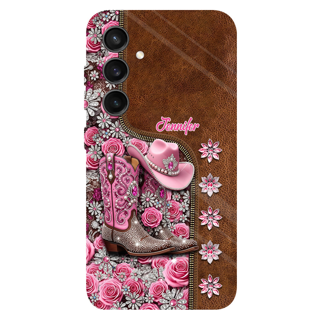 Wunderschöne Cowboystiefel - Personalisierte Handyhülle mit Cowgirl-Vollprint