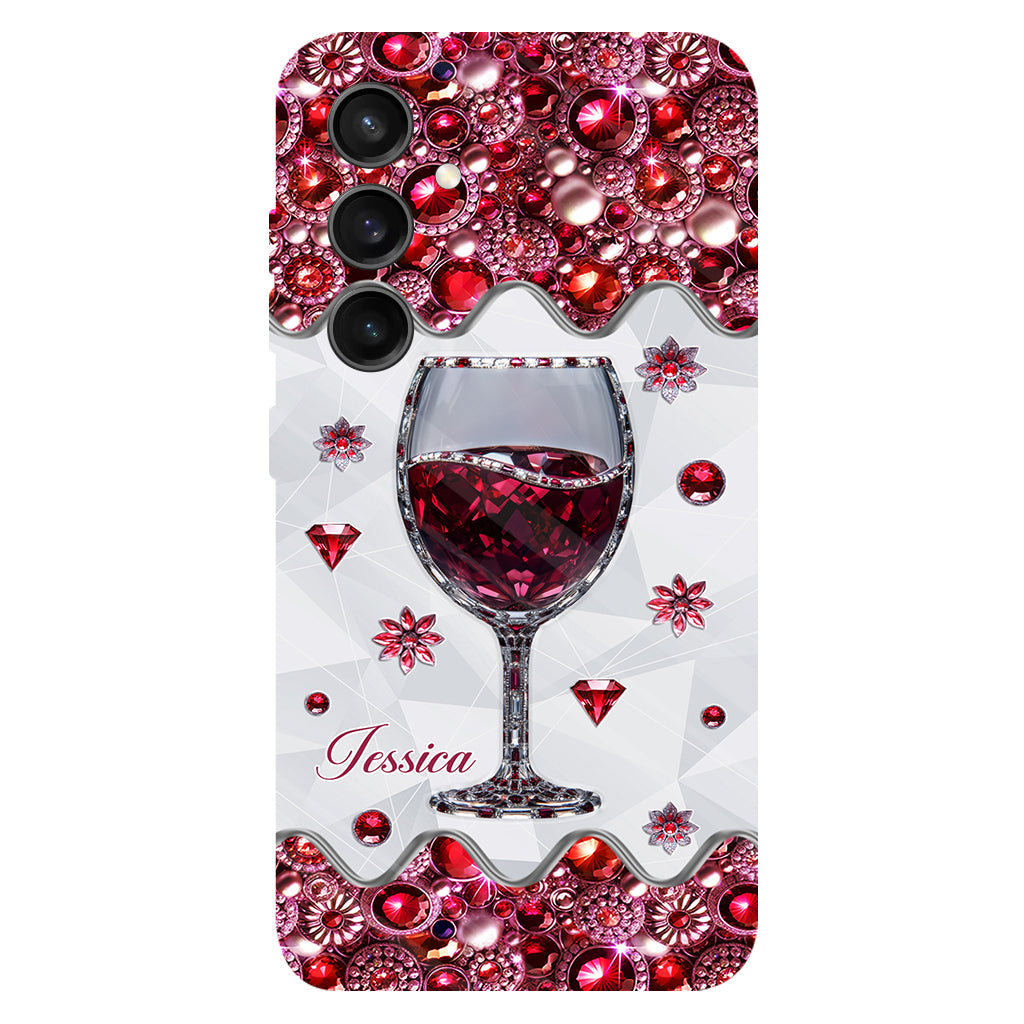 Einfach ein Mädchen, das Wein liebt – Personalisierte Handyhülle mit Weinmotiv