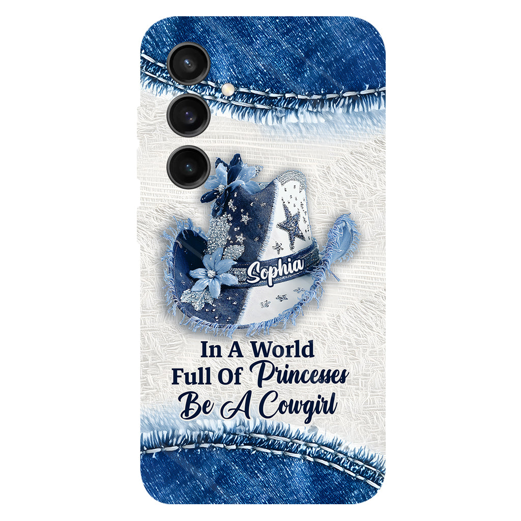Dans un monde plein de princesses - Coque de téléphone personnalisée avec motif cowgirl