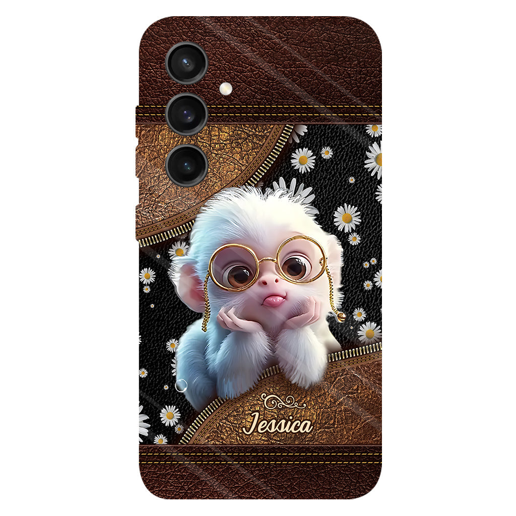 Coque de téléphone personnalisée avec imprimé intégral représentant un singe mignon