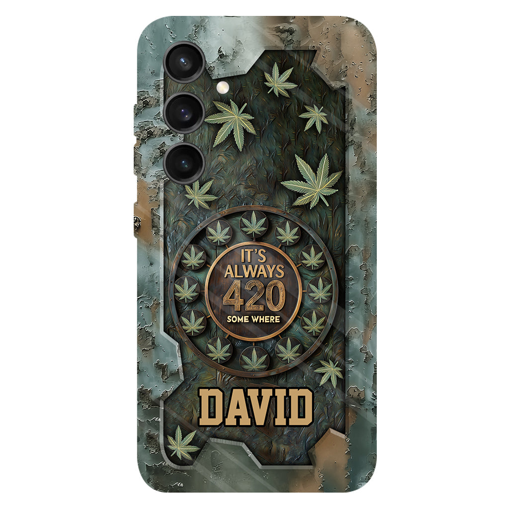C'est toujours 420 - Coque de téléphone personnalisée avec impression intégrale sur le thème du cannabis