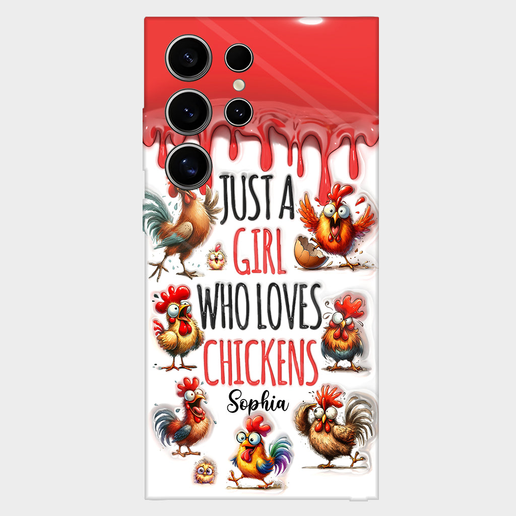 Une fille qui adore le poulet - Coque de téléphone personnalisée avec motif poulet intégral