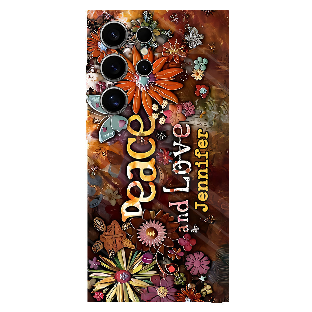 Frieden und Liebe – Personalisierte Handyhülle im Hippie-Stil mit Vollprint