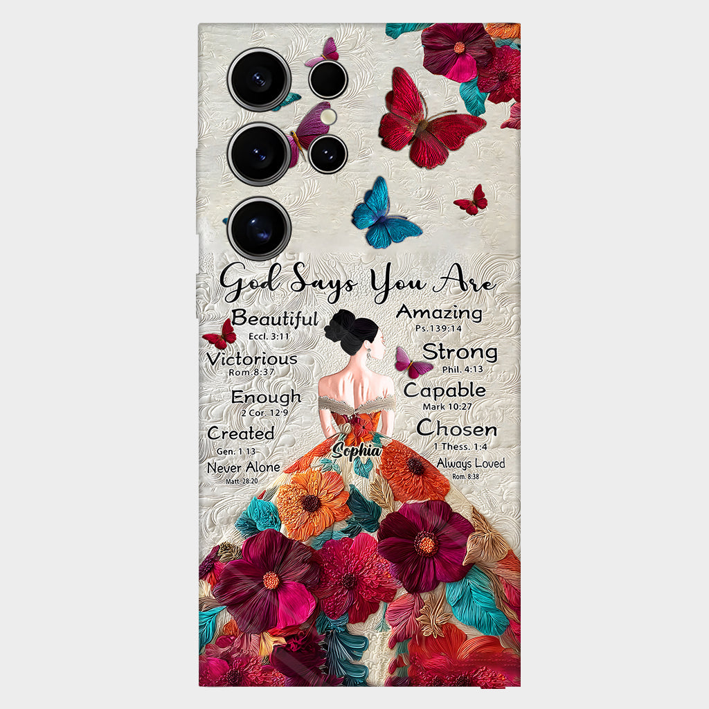 God Says You Are Enough - Personalized Christian Full Print Phone Case
