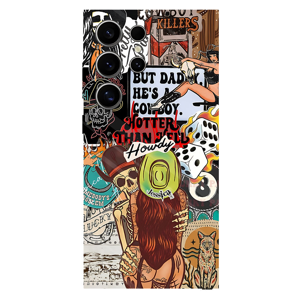 Salut Cowgirl ! Coque de téléphone personnalisée avec motif cowgirl