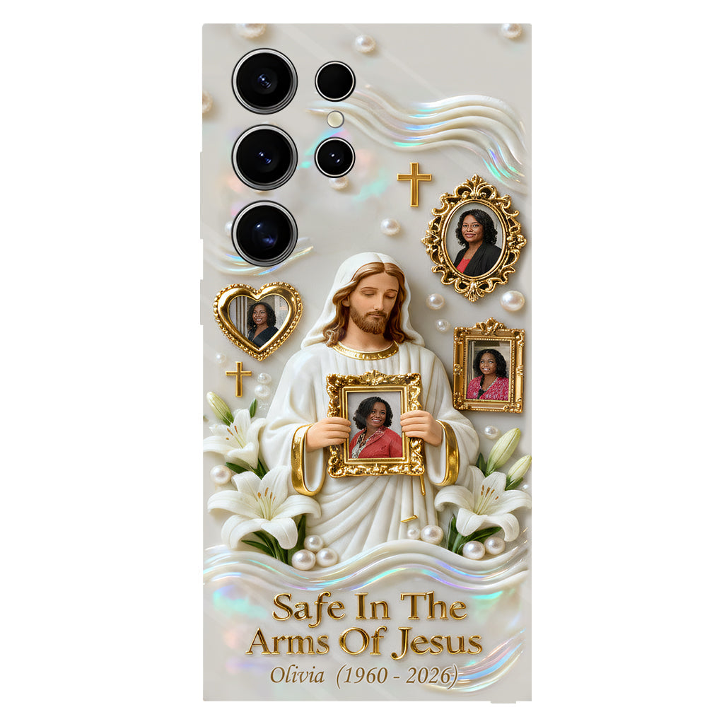 Sauver dans les bras de Jésus - Coque de téléphone commémorative personnalisée avec impression intégrale
