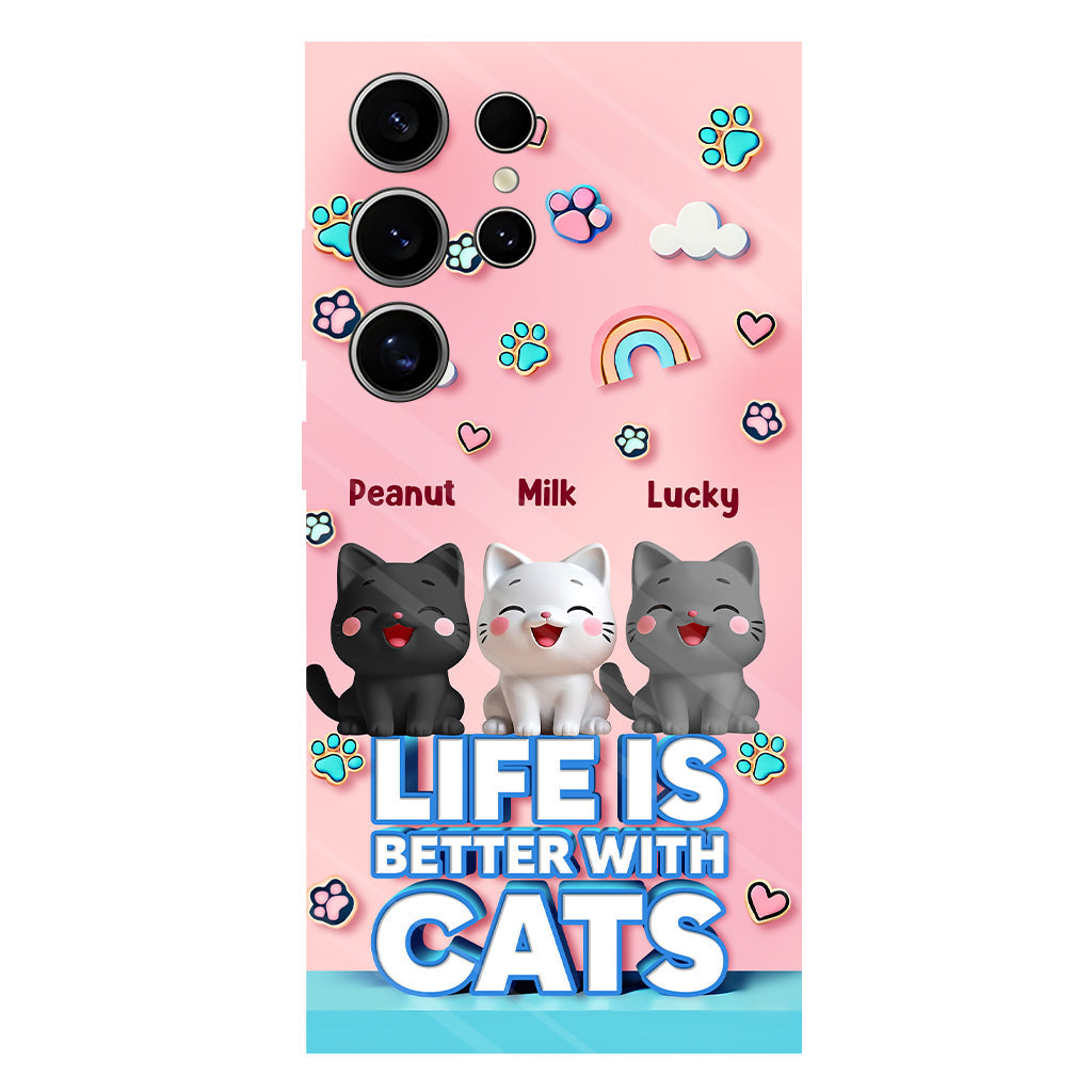 Life Is Better With A Cat - Personalized Cat Full Print Phone Case