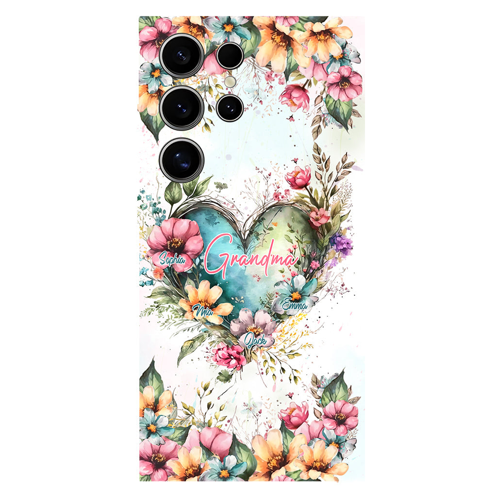 Grandma's Mom's Flowers - Personalized Grandma Full Print Phone Case