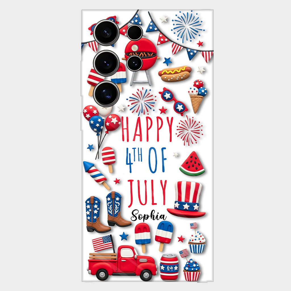 Joyeux 4 juillet ! Coque de téléphone personnalisée avec impression intégrale pour la fête nationale américaine (4 juillet).
