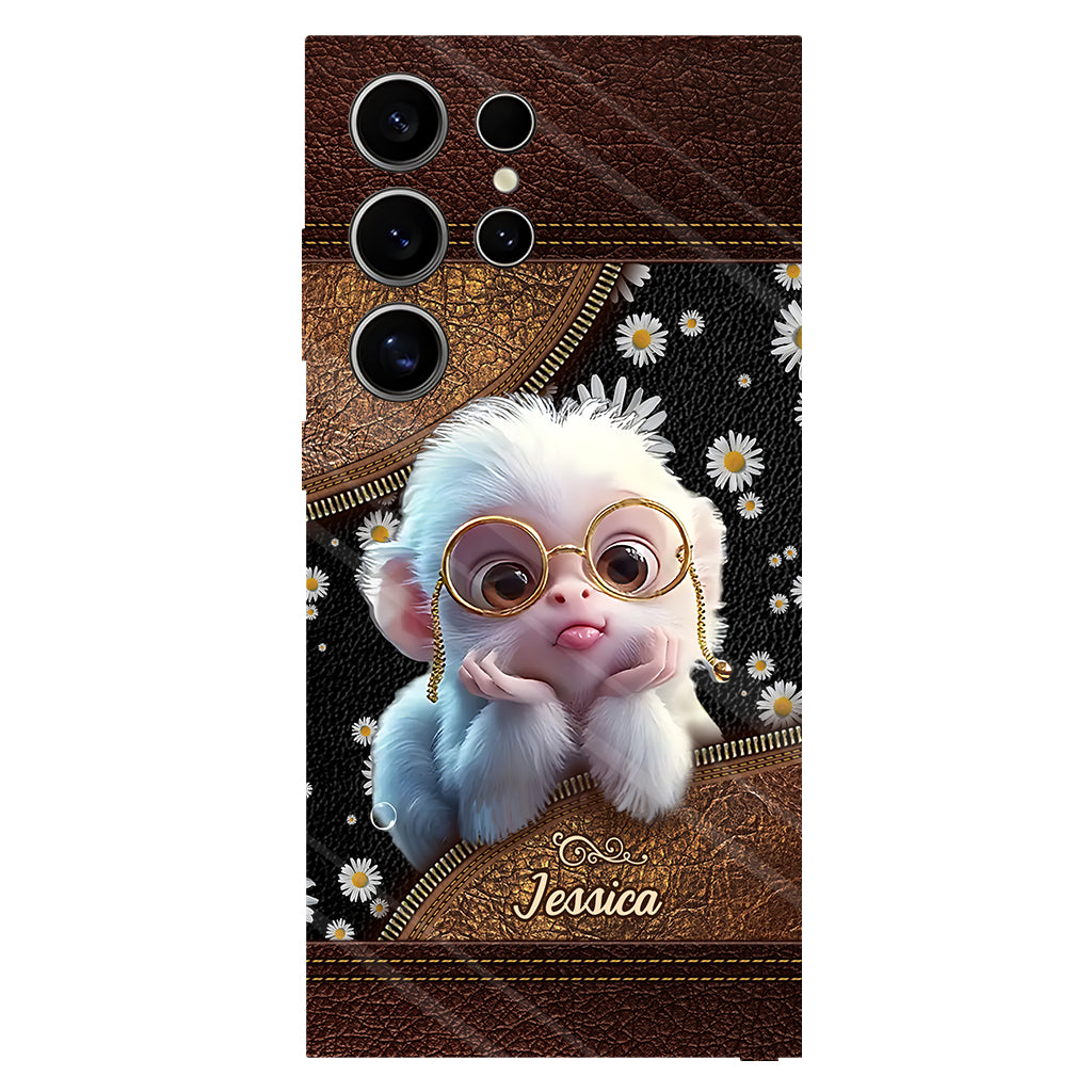 Coque de téléphone personnalisée avec imprimé intégral représentant un singe mignon