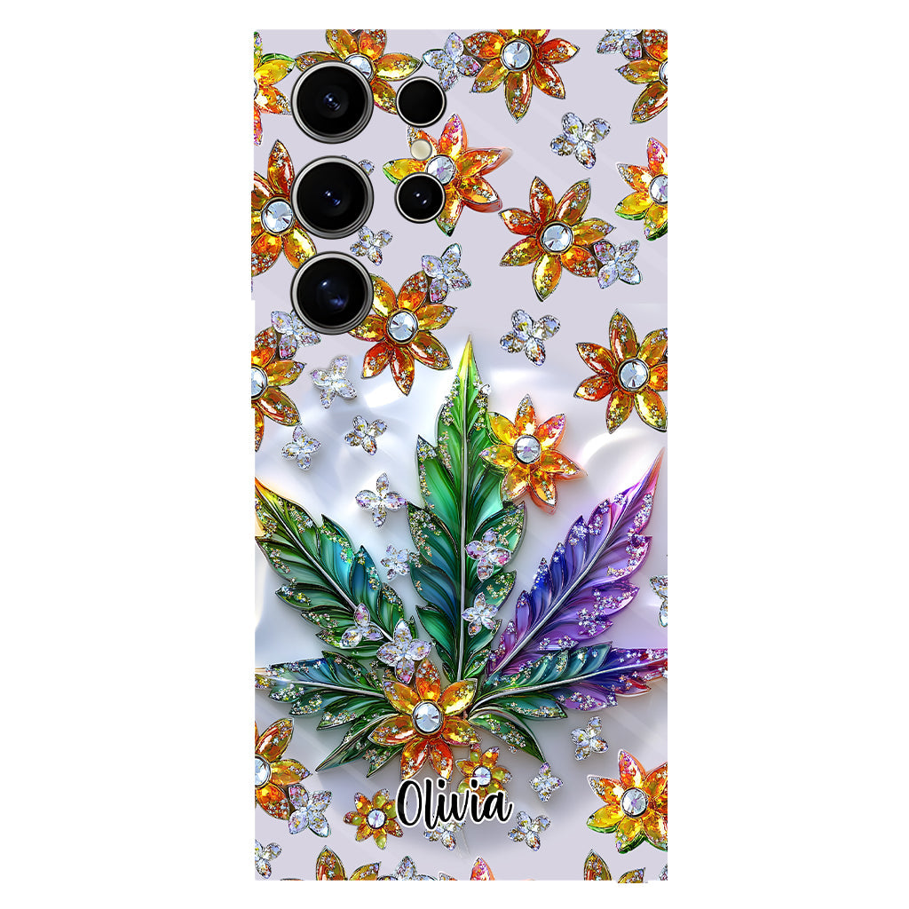 Wunderschönes Blatt - Personalisierte Handyhülle mit Cannabis-Vollbilddruck