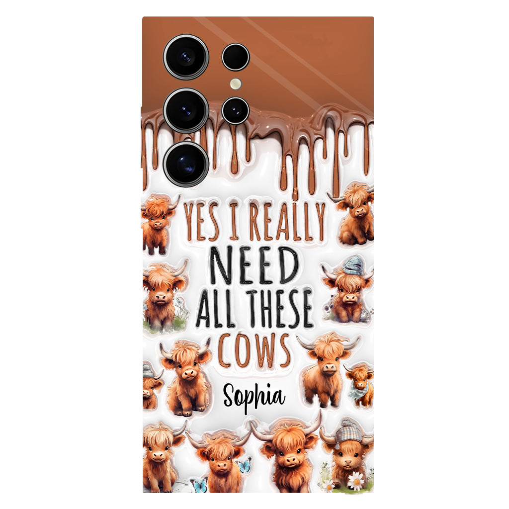 Oui, j'ai vraiment besoin de toutes ces vaches - Coque de téléphone personnalisée avec impression intégrale