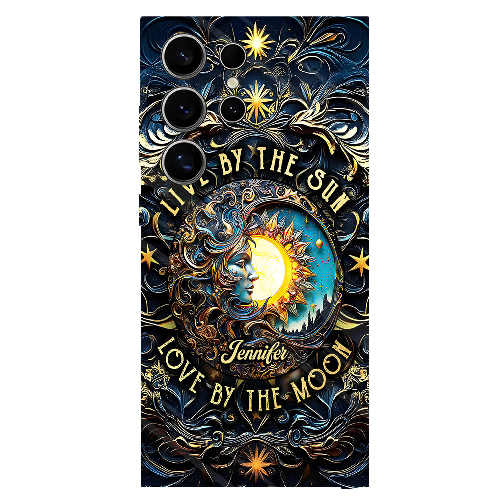 Vivre selon le soleil, aimer selon la lune - Coque de téléphone personnalisée style hippie avec imprimé intégral