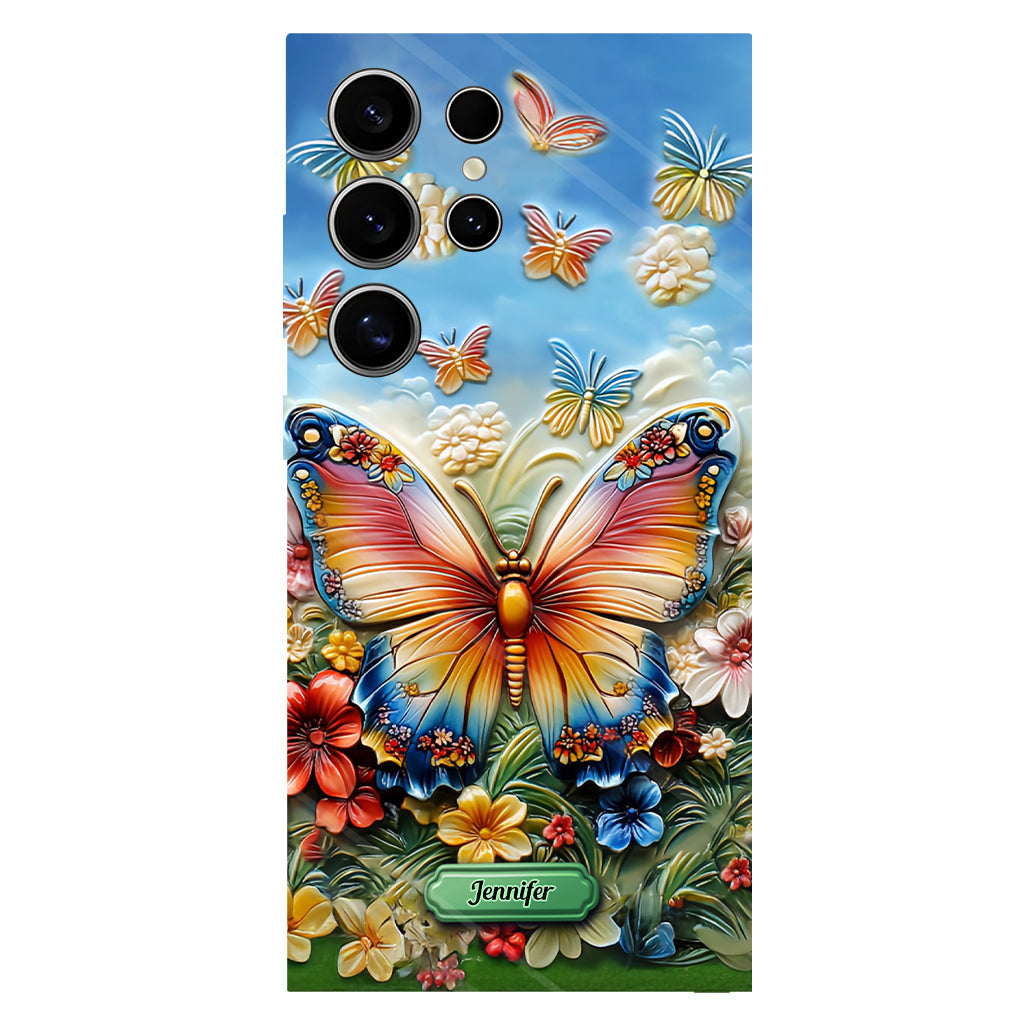 Wunderschöner Schmetterling, Biene, Libelle, Kolibri – personalisierte Handyhülle mit Schmetterlingsmotiv