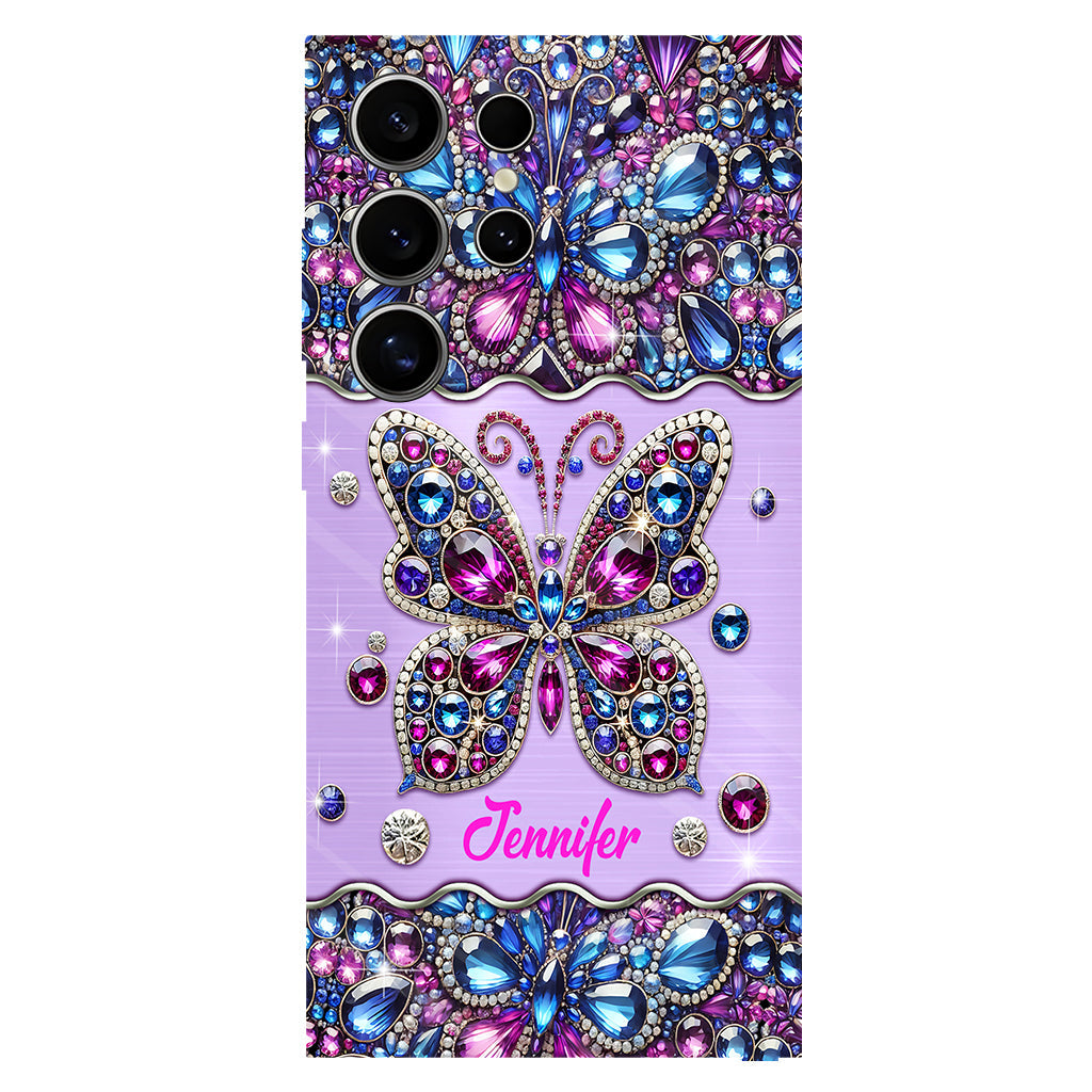 Glitzernder Schmetterling – Personalisierte Handyhülle mit Schmetterlingsmotiv