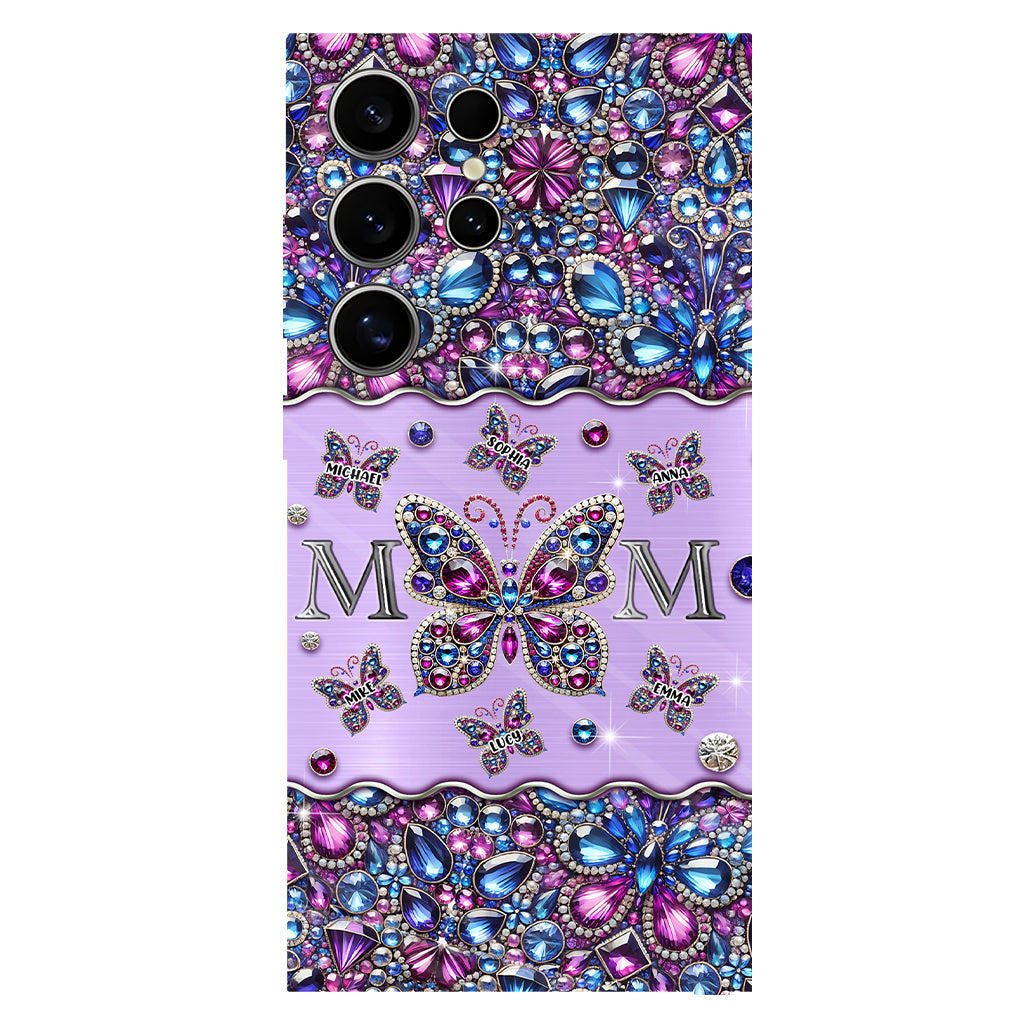 Mom And Children Butterflies - Personalized Mother Full Print Phone Case