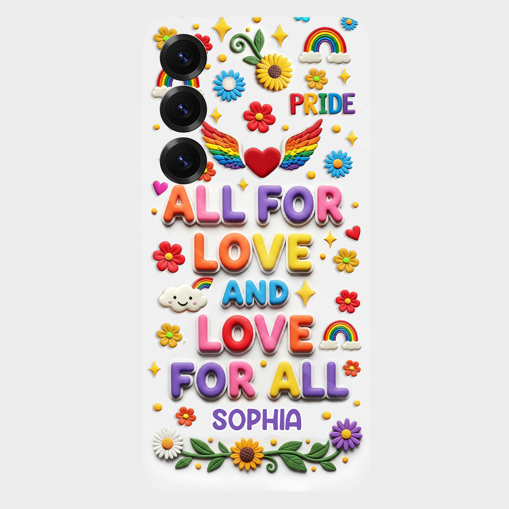 Alles für die Liebe und Liebe für alle – Personalisierte Handyhülle mit LGBT-Unterstützung und Vollbild-Print