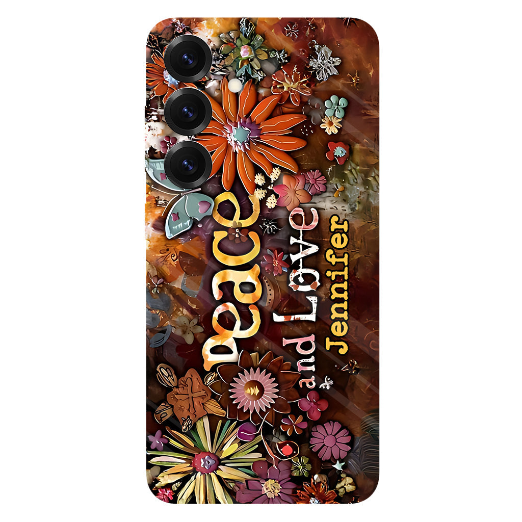 Frieden und Liebe – Personalisierte Handyhülle im Hippie-Stil mit Vollprint