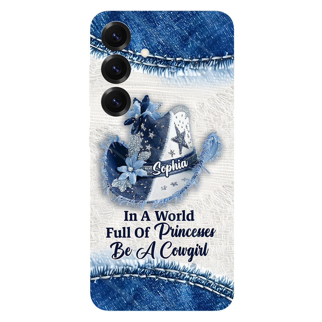 Dans un monde plein de princesses - Coque de téléphone personnalisée avec motif cowgirl