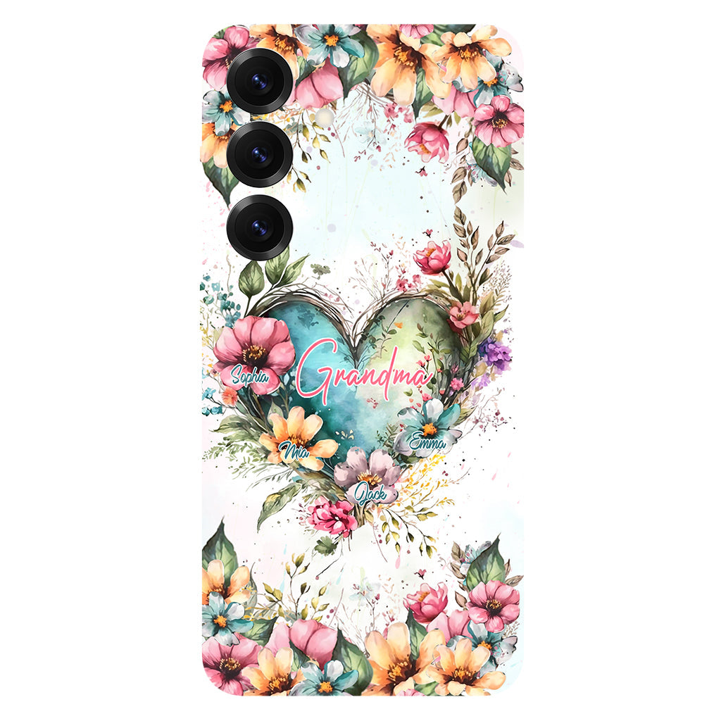 Grandma's Mom's Flowers - Personalized Grandma Full Print Phone Case