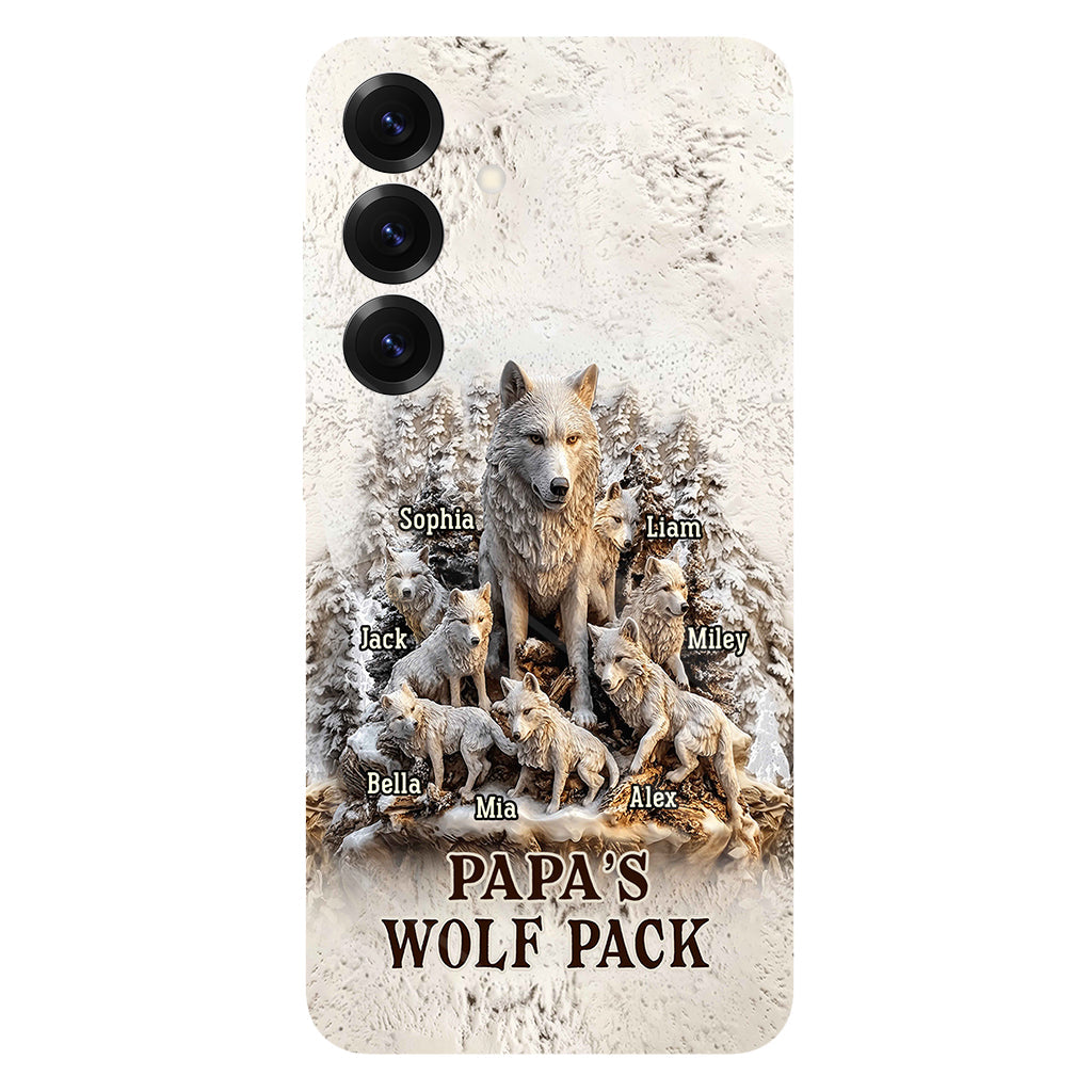 Papa's Wolf Pack - Personalized Father Full Print Phone Case