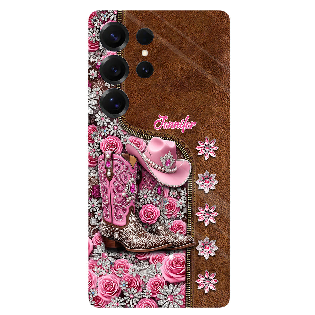 Wunderschöne Cowboystiefel - Personalisierte Handyhülle mit Cowgirl-Vollprint