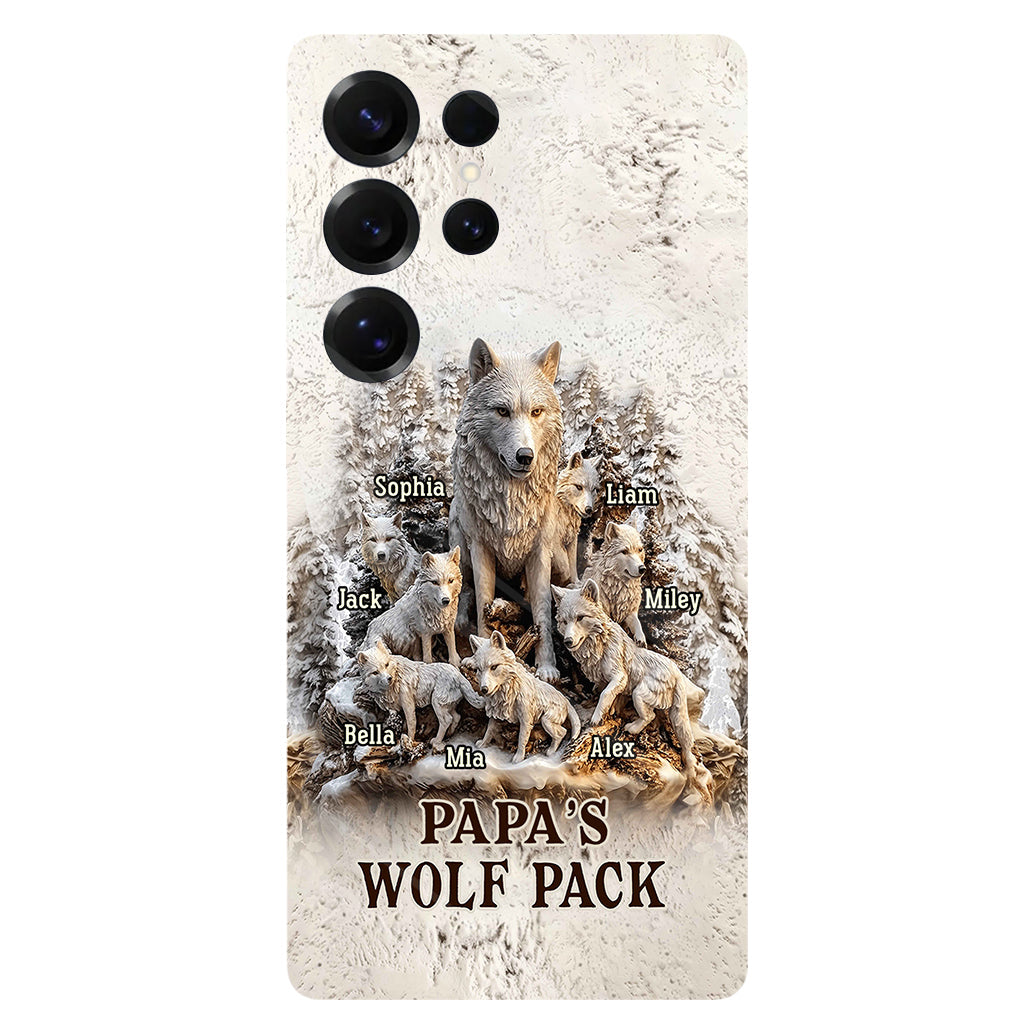 Papa's Wolf Pack - Personalized Father Full Print Phone Case